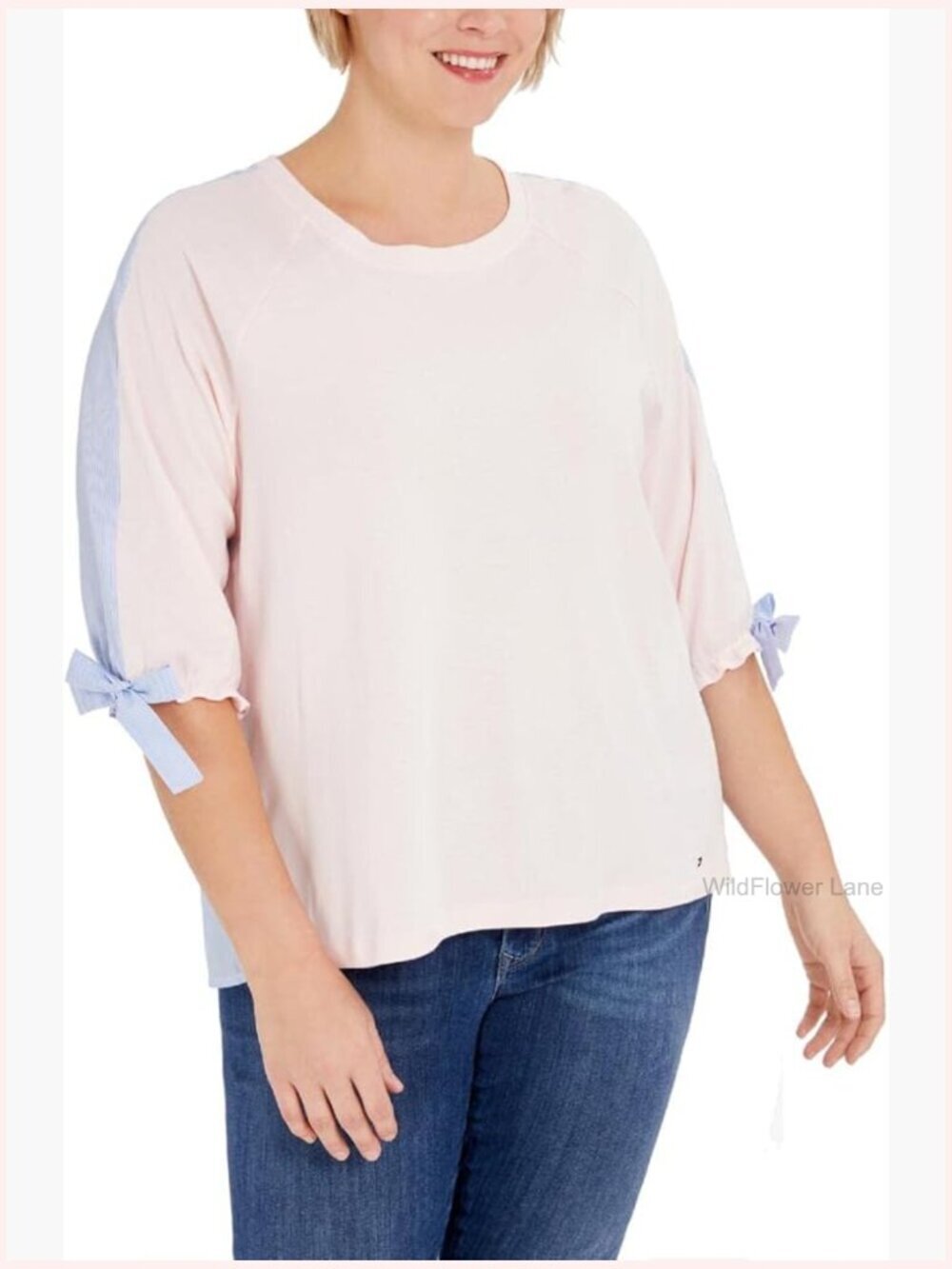 Women's Cotton Button Up Roll Tab Blouse - 3/4 Sleeve Casual Top